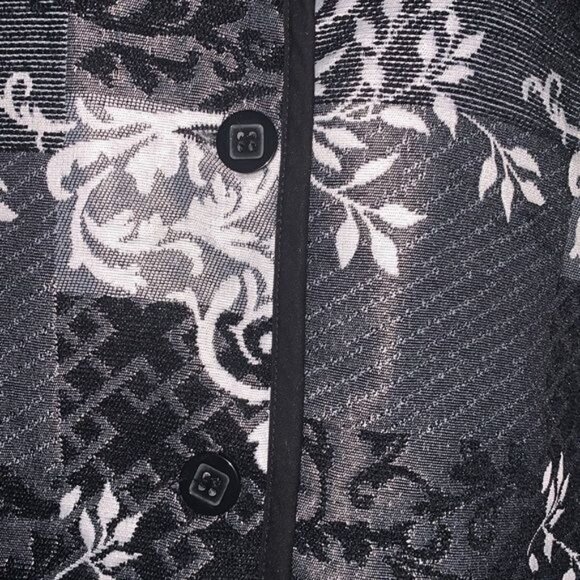 Drapers & Damons Womens Floral Patchwork Jacket Black & White - Picture 8 of 11